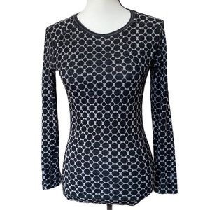 Smartwool Long Sleeve Base Layer Black White Top